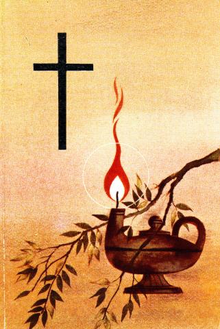 Christelijke symboliek brandende lamp