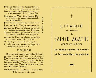 Litanie en l'honneur de Sainte Agathe