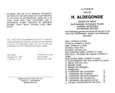 Litanie van de H. Aldegonde